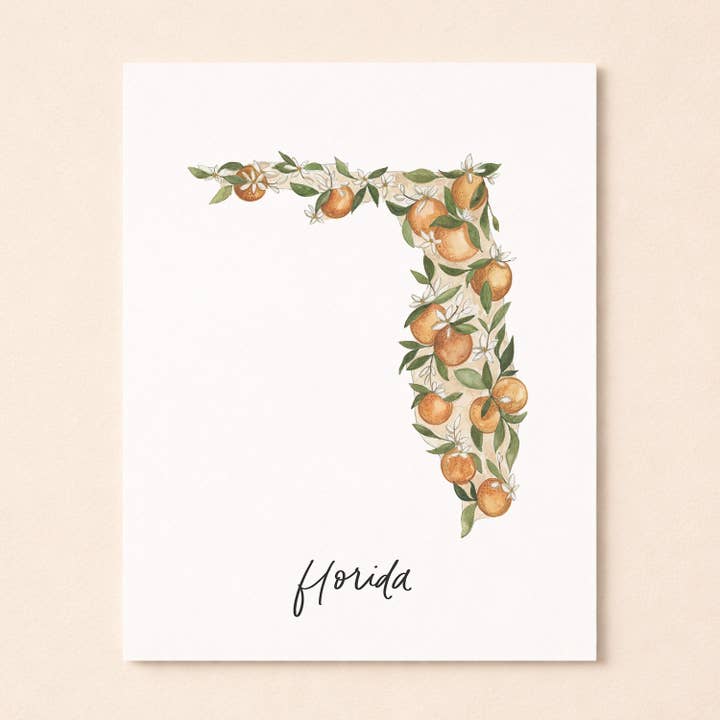 Florida State Flower Orange Blossom | Watercolor Art Print for wholesale by Coley Kuyper Art
