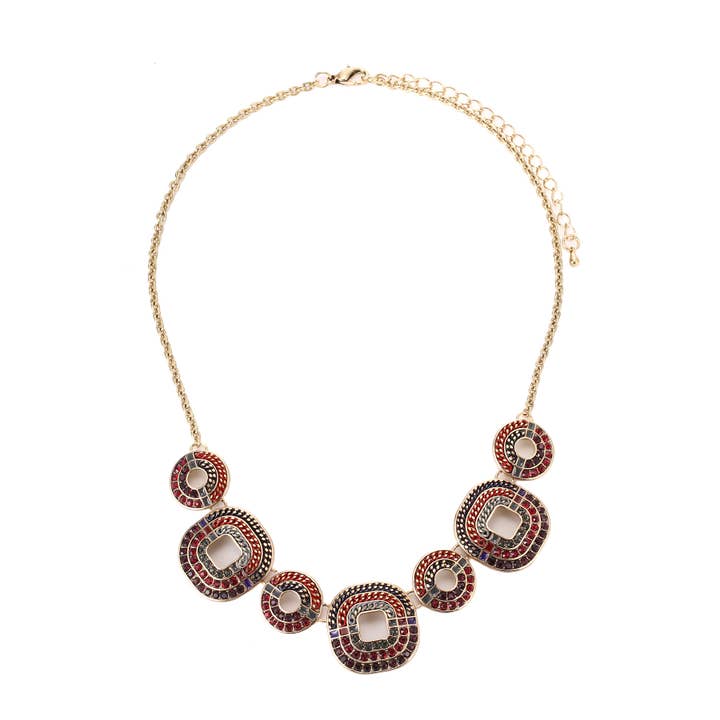 19AHMH004 rhinestone necklace for wholesale by Blossom bijoux