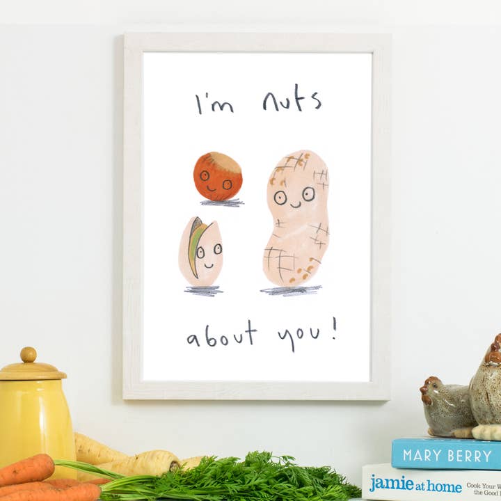 I'm Nuts About You Print for wholesale by Jo Clark Design