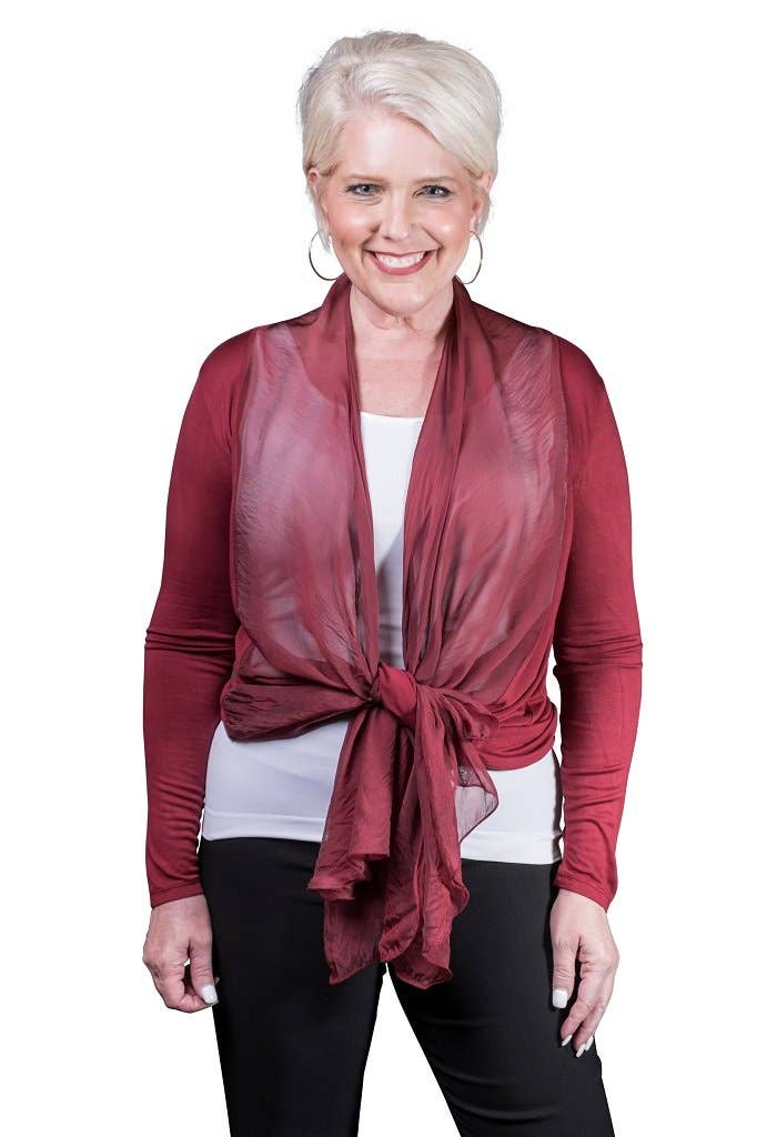 TINA Stephens Italy/Tees By Tina – wholesale Kofta - Dam – Carla Open Cardi w/Silk Trim (CLS201)10