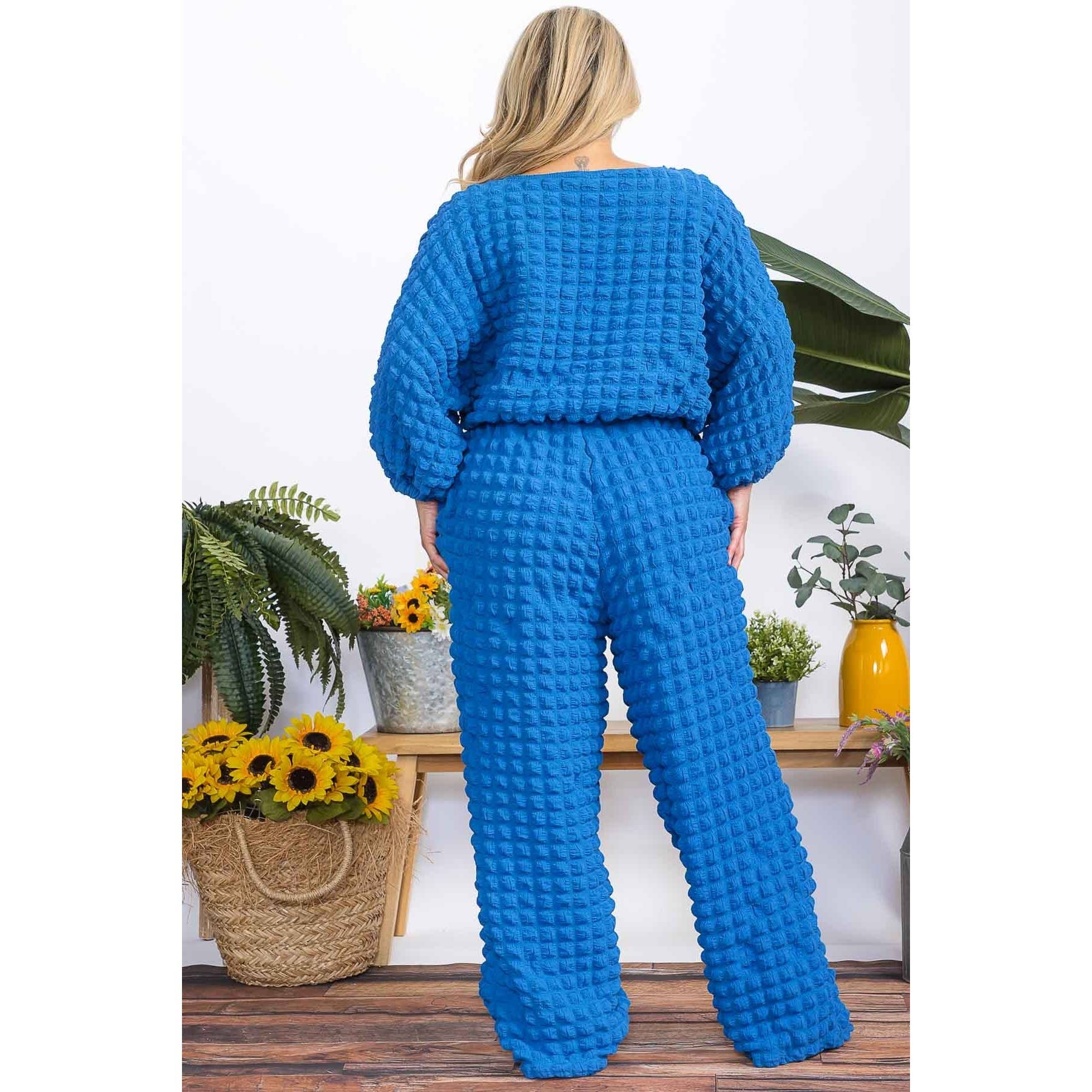 omgstyles – wholesale Top & pants set (NOT Loungewear) – Women's – Plus Size Bubble Two Pc Set15