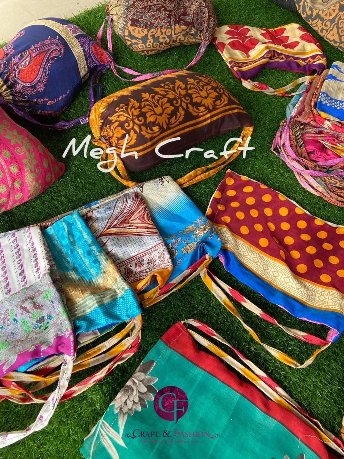 Meghcraft - Vendita all'ingrosso Borsa per shopping/spesa - Borsa per la spesa in seta Upcycle riutilizzabile - sacchetti sfusi con sacca3