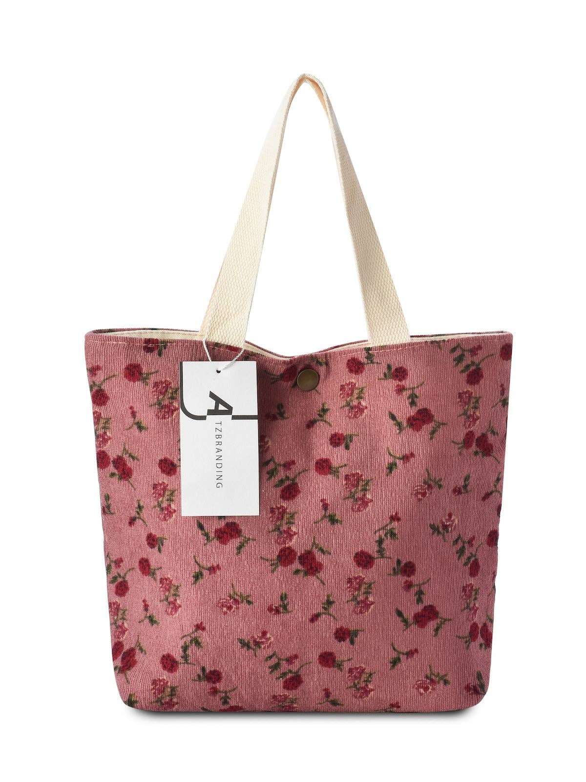 Funkyrel® Atzbranding Limited - Wholesale Tote Bag - Women's - Cosbai - Vintage Artistic Floral Corduroy Tote6