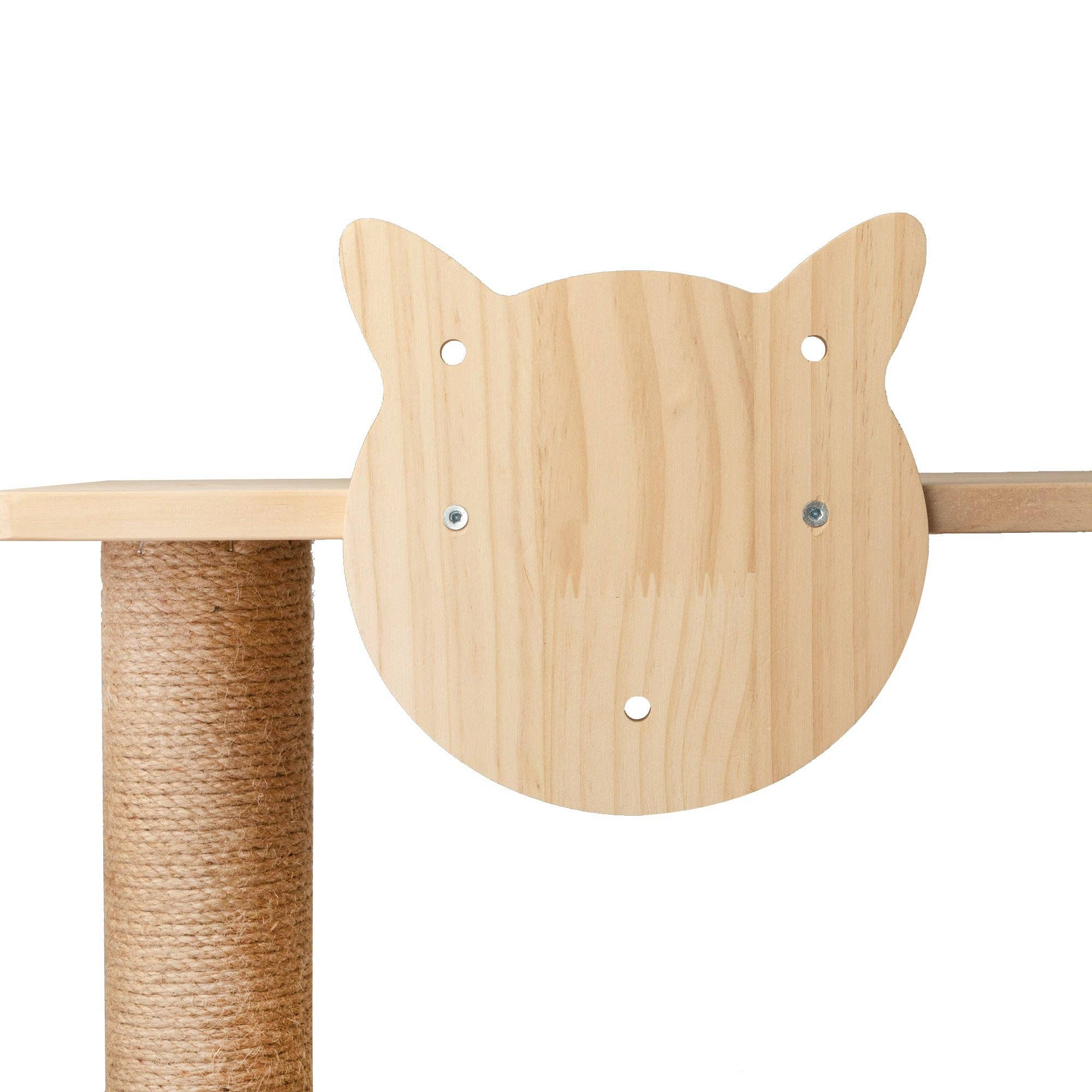 Burlywood Wall-Mounted Cat Scratching Pad for Small to Large Cat, Indoor Wood Cat Tree with Hammock, Cat Scratcher Perch for wholesale on Faire9