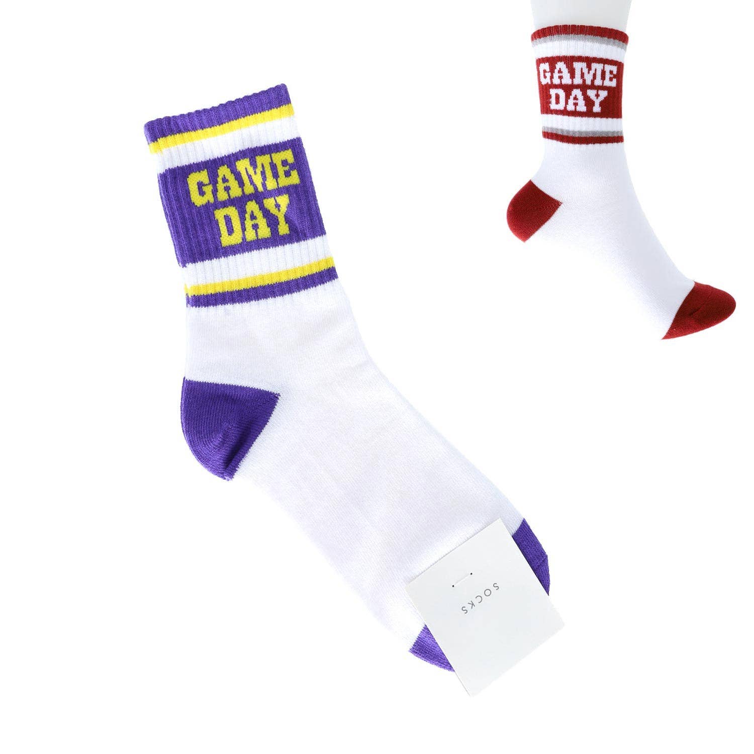 SP Sophia Collection - Wholesale Socks - Unisex - "Game Day" Stripe Cotton Knit Crew Socks5