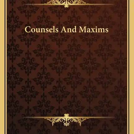 Books by splitShops - Wholesale Book - Adult - Counsels and Maxims - Hardcover