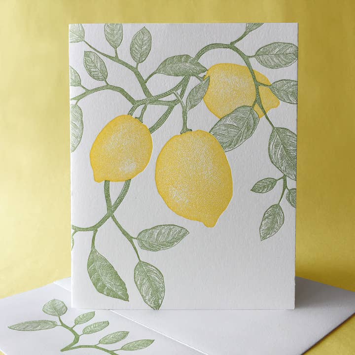 Painted Tongue Press - Wholesale Thank You Card - Meyer Lemon Thank You and Blank Note Card1