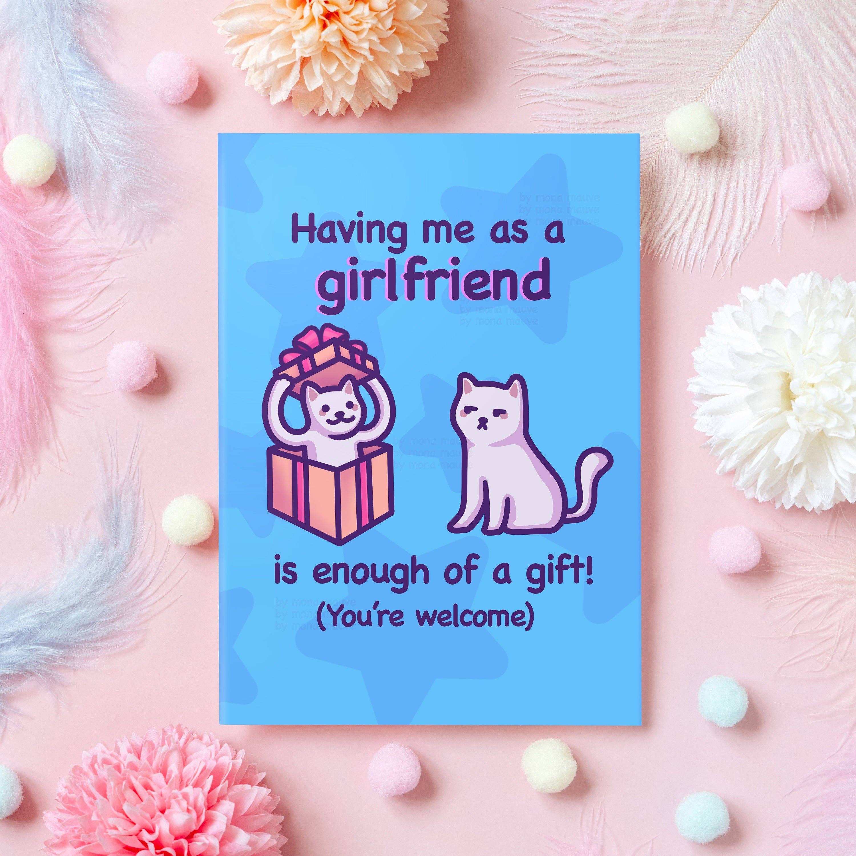 Mona Mauve • Silly Art! - Wholesale Birthday Card - Funny Boyfriend Birthday Card | Having Me as a Girlfriend