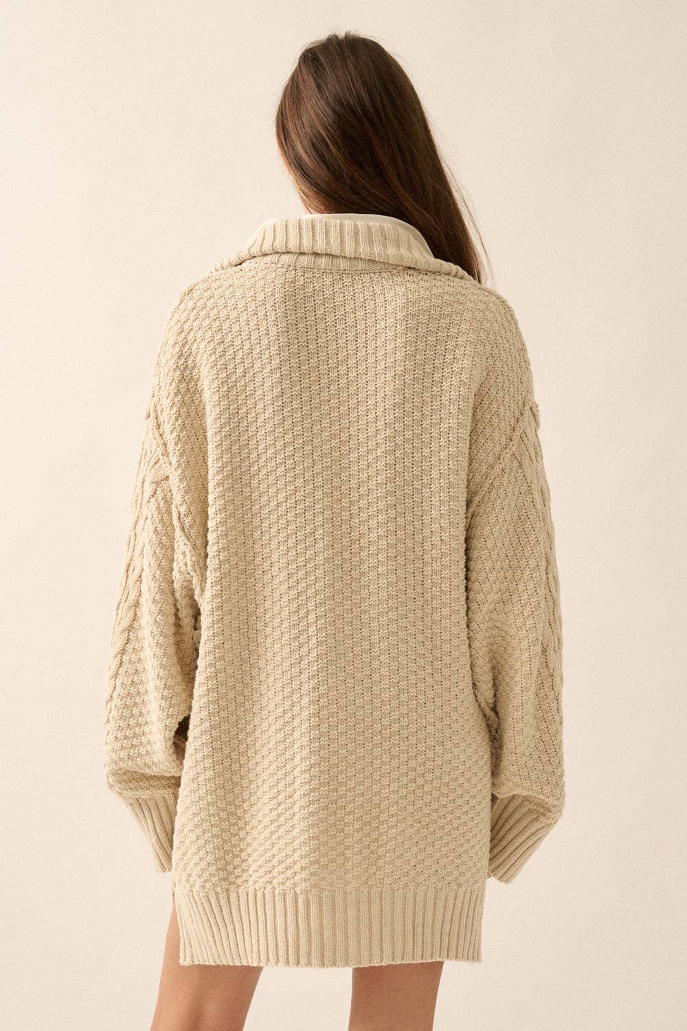 Promesa USA - Wholesale Dress - Women's - Cable-Knit Long Sleeve Mini Sweater Dress17