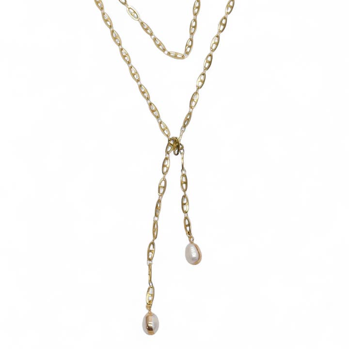 Collier enroulé avec perle baroque trempée pour la vente par Idlewild Everyday