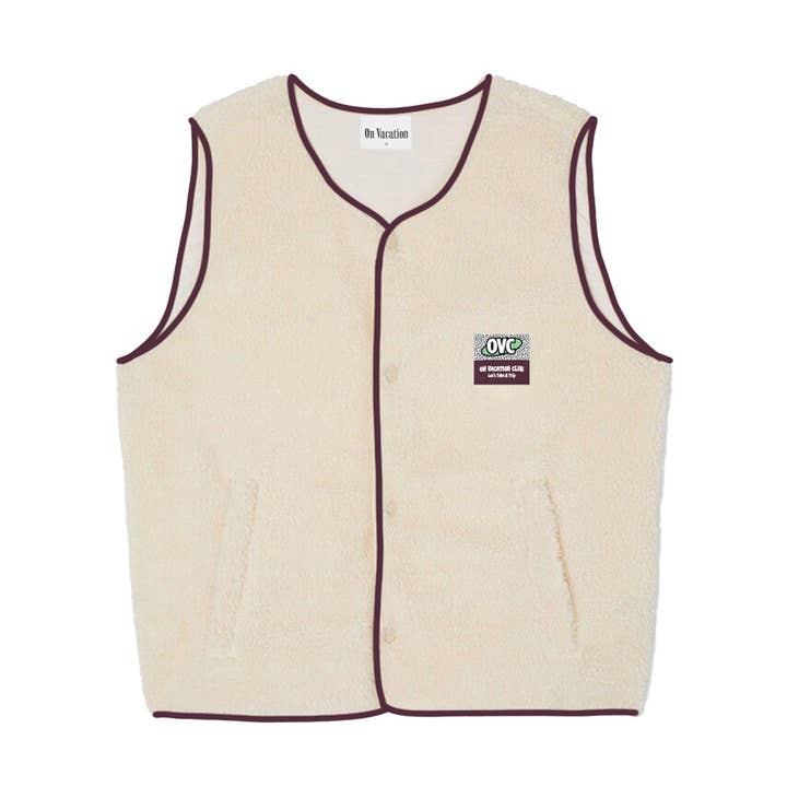 Gilet in Pile Wanderlust - Beige per la vendita all'ingrosso da parte di On Vacation