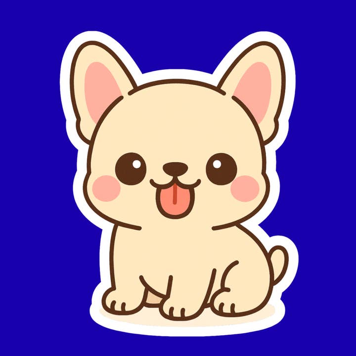 French Bulldog Vinyl Sticker | Kawaii Dog Art | Cute Frenchie Lover Gift | 3” Water-Resistant Vinyl | 9 Color Variants for wholesale by Designs by Mysh