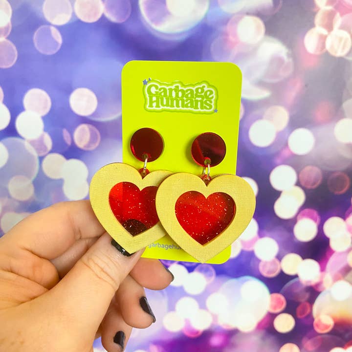 Linzer Cookie Dangles for wholesale by Garbage Humans