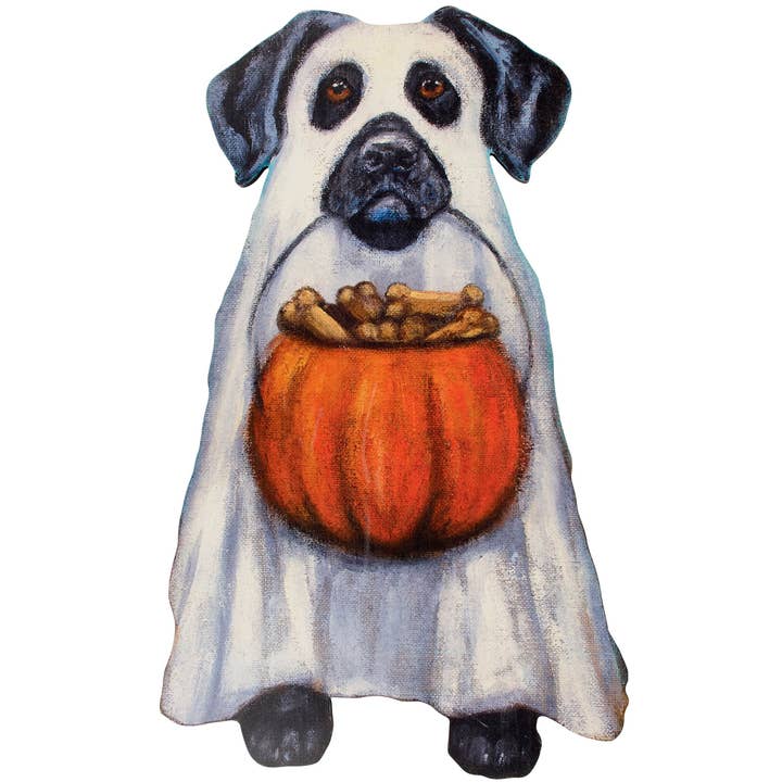 Primitives by Kathy - Wholesale Outdoor Sign - Ghost Dog Porch Leaner