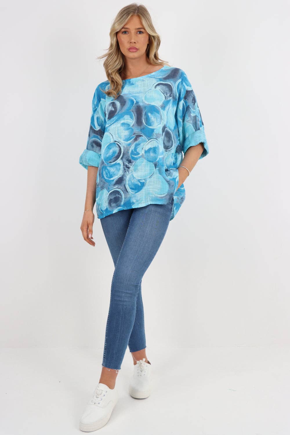 Miss Bold – wholesale Blouse – Women’s – Italian Circle Print Cotton Top36