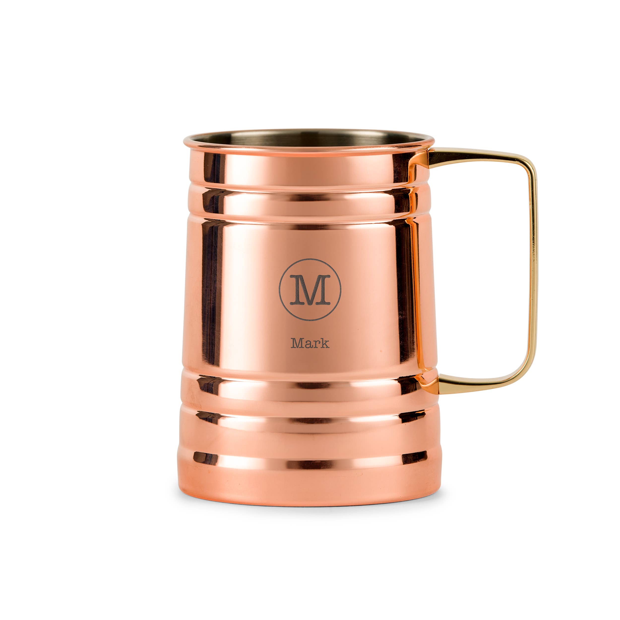 Weddingstar Inc. - Wholesale Beer glass/mug - Copper Moscow Mule Drink Stein – Circle Monogram Engraving