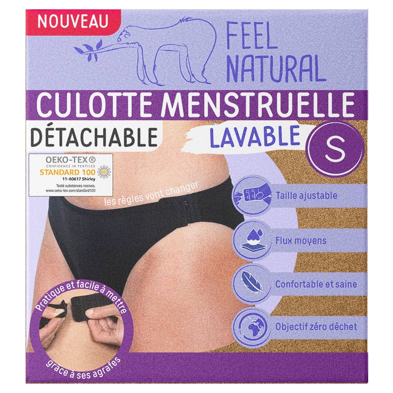 FRENCH TENDANCE - Wholesale Period Underwear - Women's - Detachable washable and reusable menstrual panties BLACK1