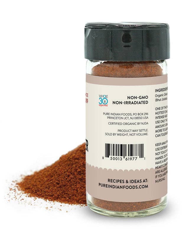 Pure Indian Foods - Wholesale Dried Spice - Ghost Pepper (Smoked Bhut Jolokia), Certified Organic11