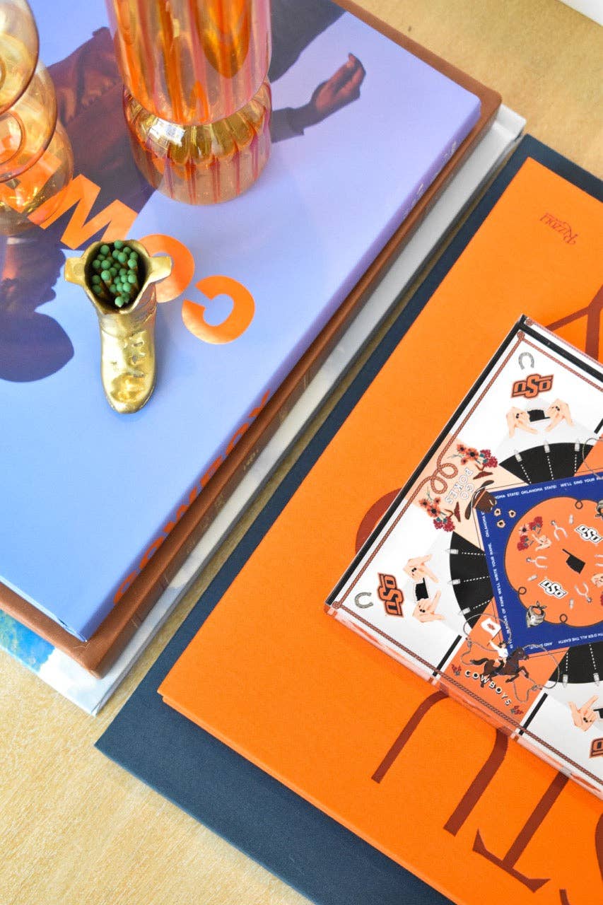 Saturday Silks - Wholesale Decorative Tabletop Object - OSU Cowboys Acrylic Block Art3