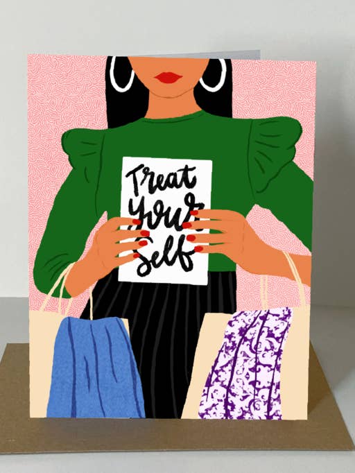 Cartão de saudação Trate Yo'Self por atacado de chit-chaat