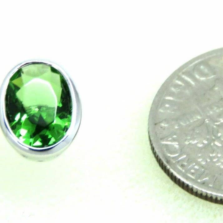 Twan Kee Jewelry - Wholesale Stud/Post Earrings - E10608BP Green Helenite Oval Bezel Set Stud Earrings1