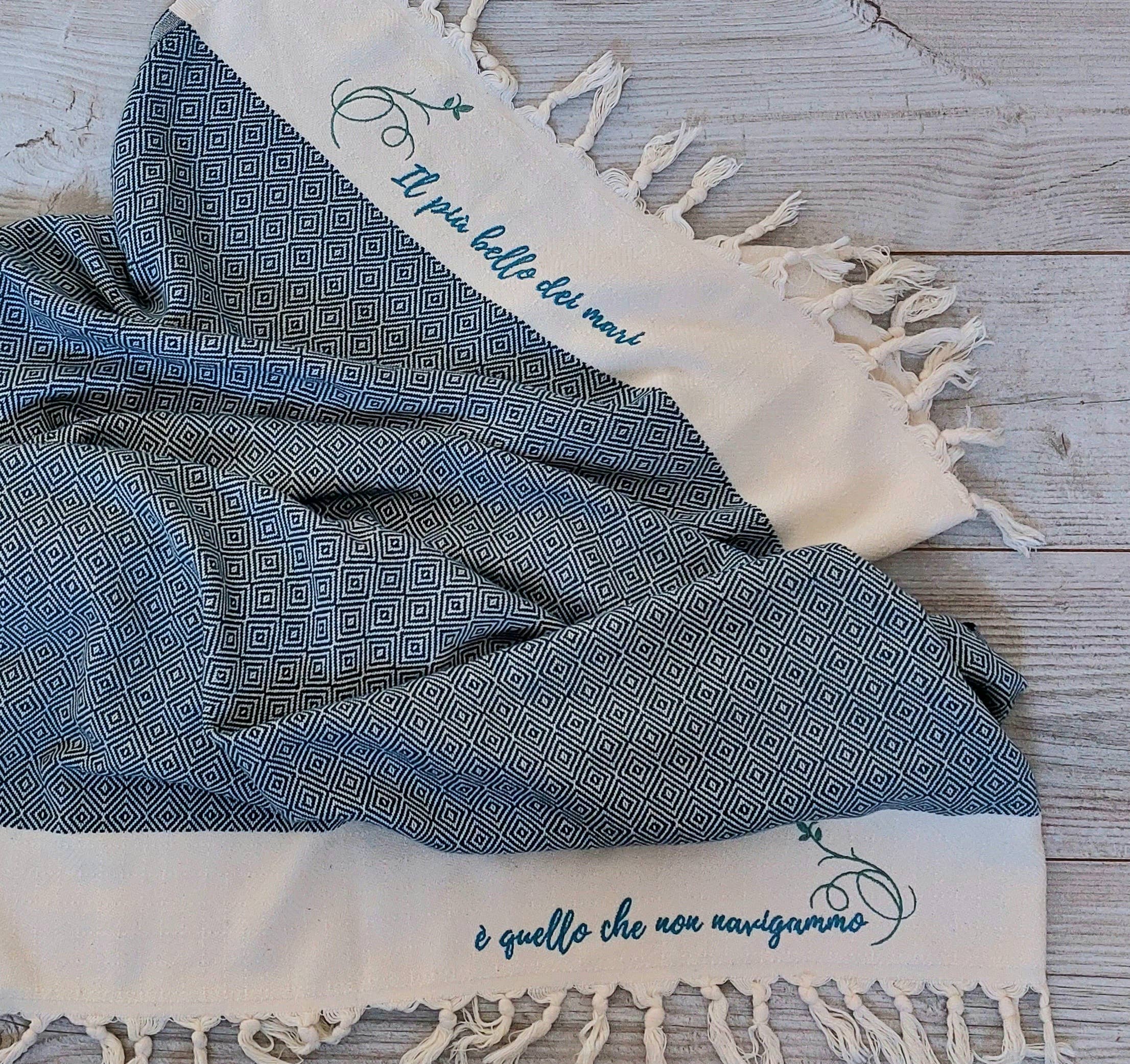 NAR BLU - Wholesale Beach Towel - Hikmet dark blue boho towel gift idea1