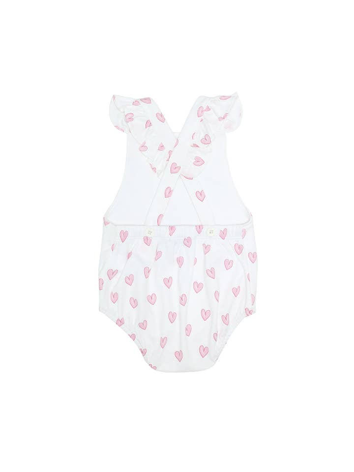 Pink Heart Print Ruffle Bubble for wholesale on Faire