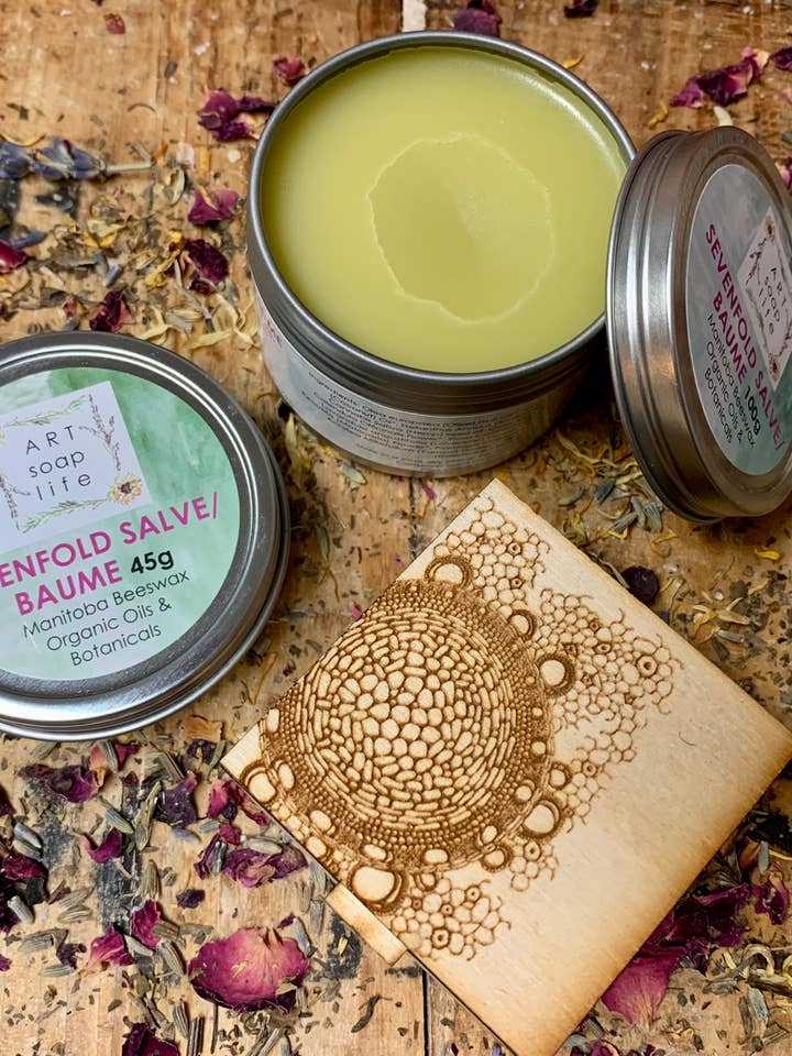 Sevenfold Salve, infused with organic botanicals for wholesale by Art Soap Life