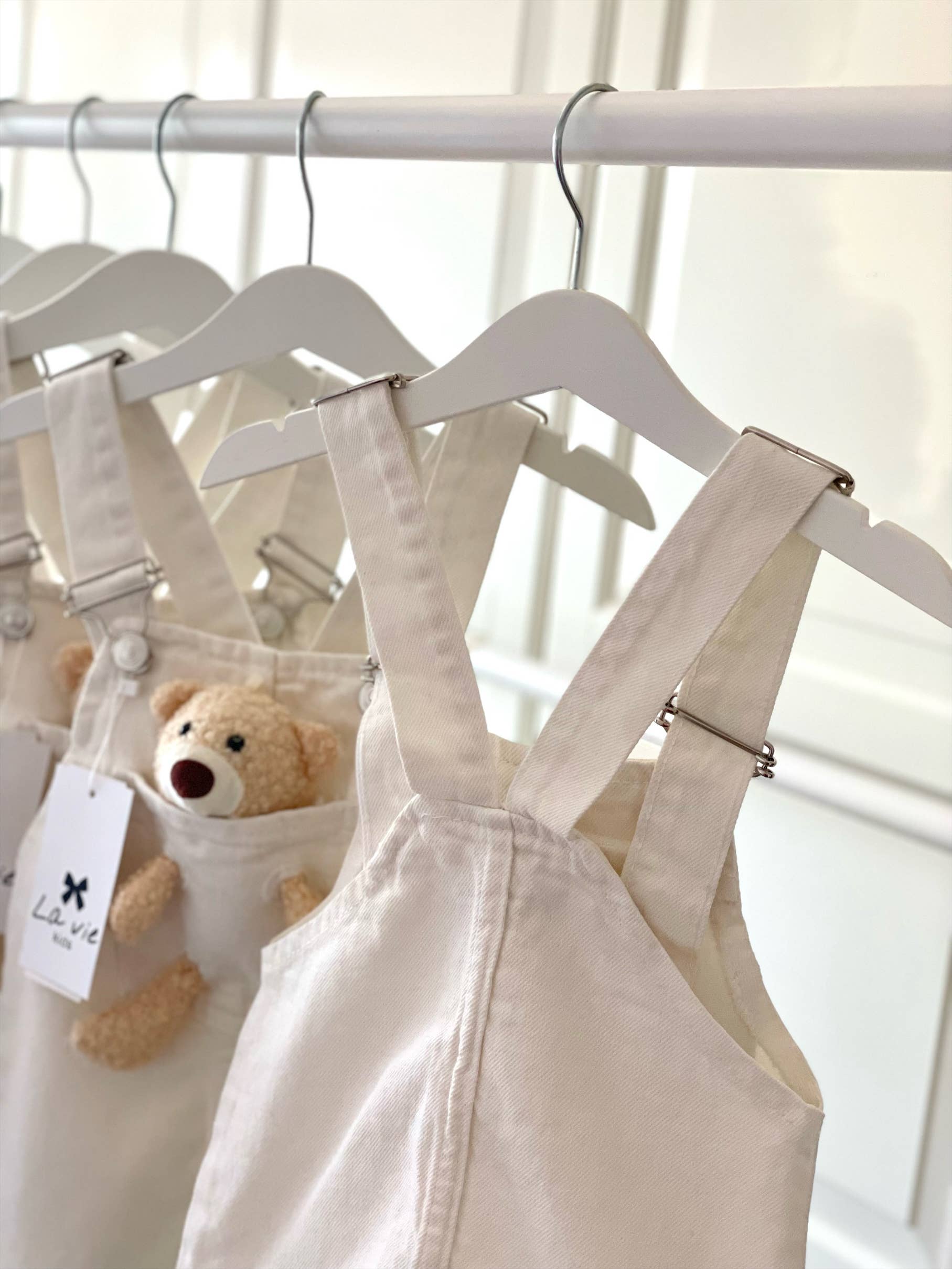 La vie - Wholesale Overalls - Kids - Children's clothing bib dress girl dress
Denim teddy bear baby (1