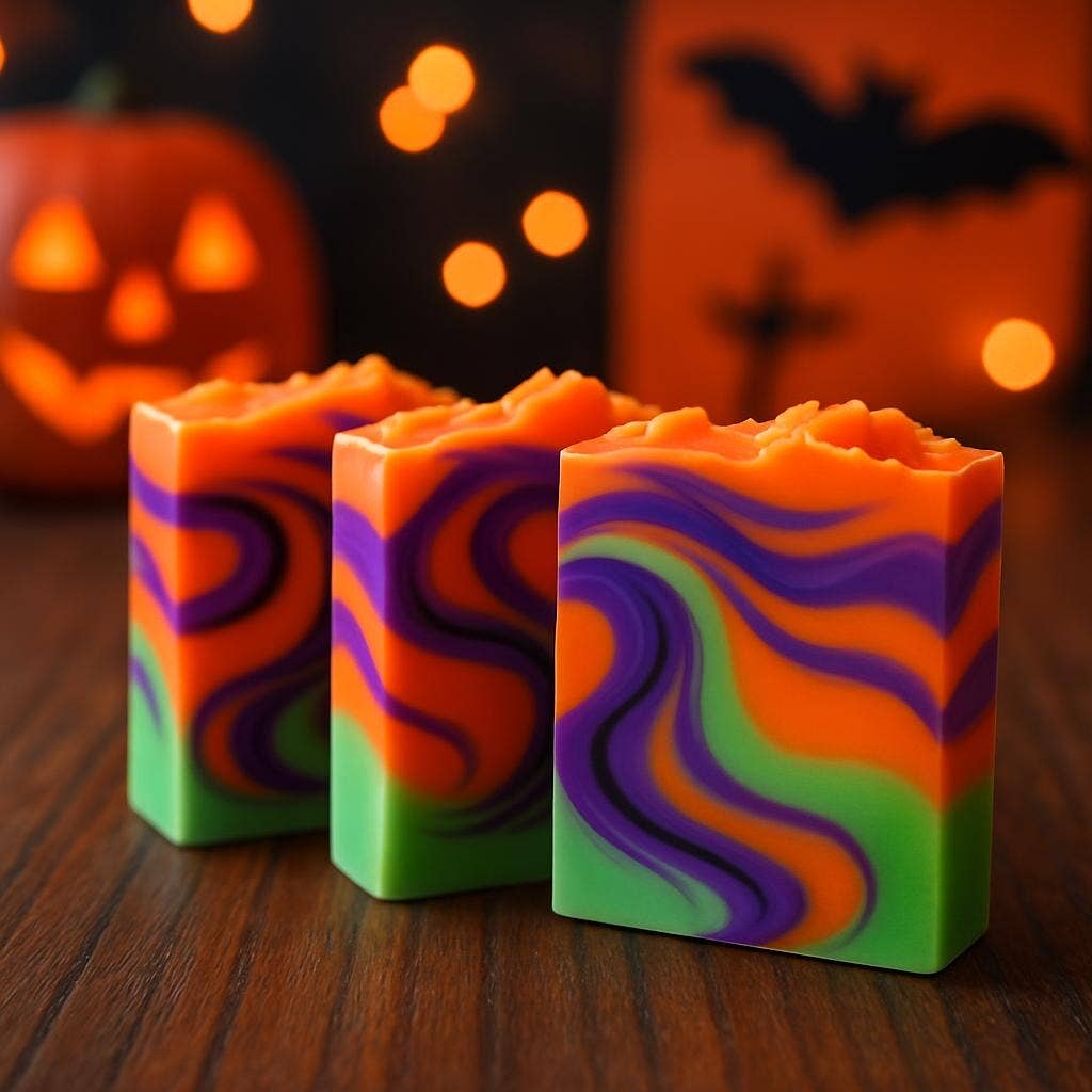 Priscila Leen Arts at Florida Soap Candle - Wholesale Bar Soap - Florida Soap Candle Halloween Handmade Soap Bar, Orange 3