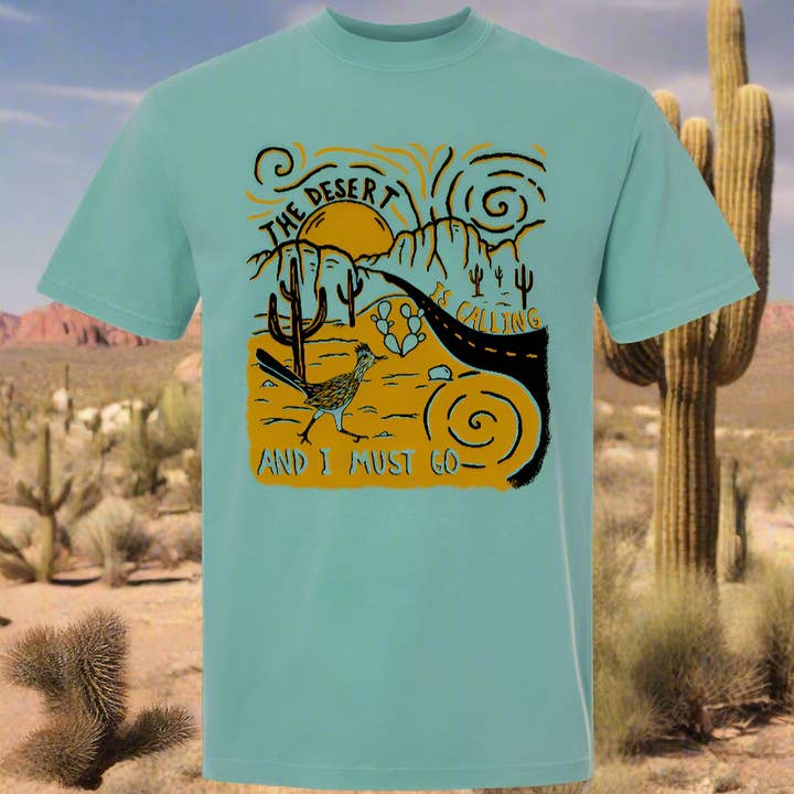 EARTHWILD - Wholesale Screen Printed T-Shirt - Unisex - The Desert is Calling and I Must Go Tee2