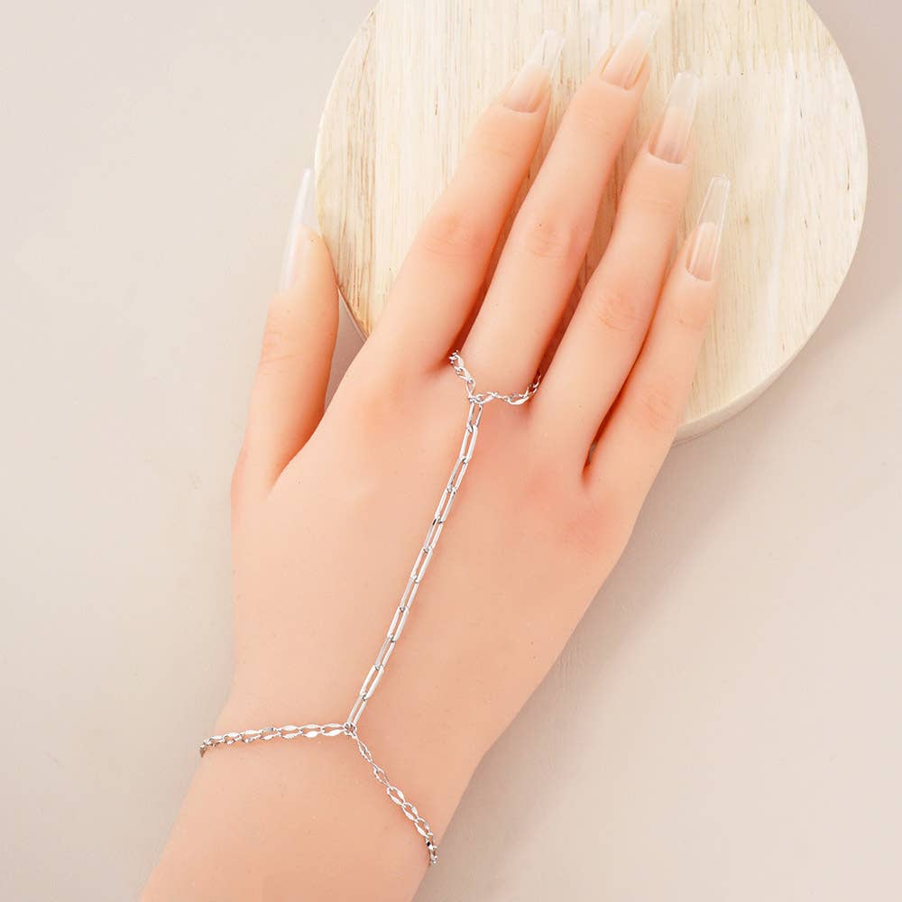 Sensibling Corp. - Wholesale Link & Chain Bracelet - Gold Dipped Paperclip Chain Hand Chain Bracelet6