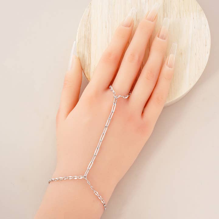 Sensibling Corp. - Wholesale Link & Chain Bracelet - Gold Dipped Paperclip Chain Hand Chain Bracelet6