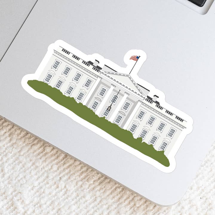 Autocollant en vinyle imperméable, The White House pour la vente par Doster Paper Co.