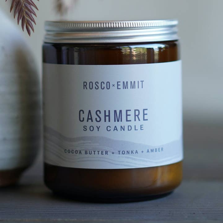 Cashmere Soy Candle 8oz for wholesale by Rosco x Emmit