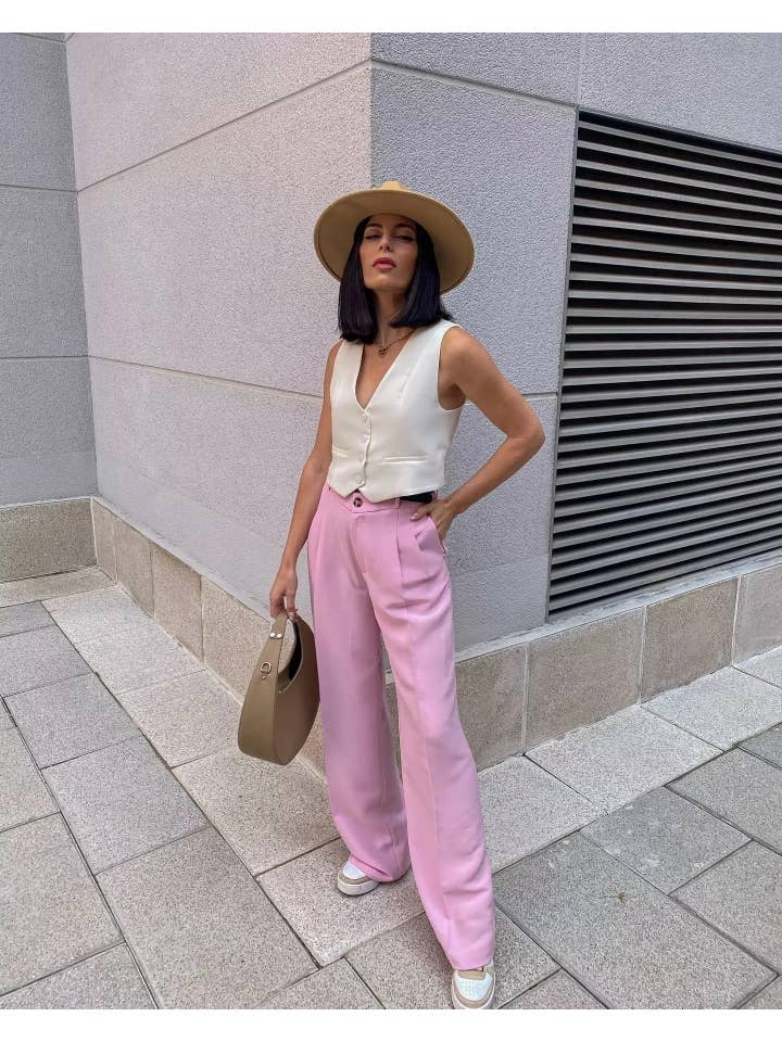 Sweetkama - Wholesale Suit Vest - Women's - Ladies Solid Color Sleeveless V-Neck Vest A195319