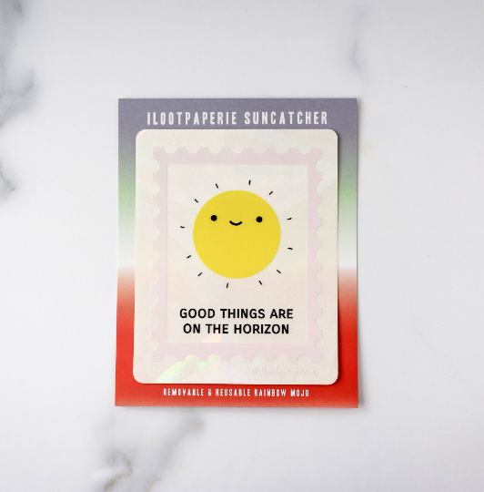 ILOOTPAPERIE - Wholesale Sticker - Good Things On the Horizon Suncatcher Sticker Rainbow Maker1