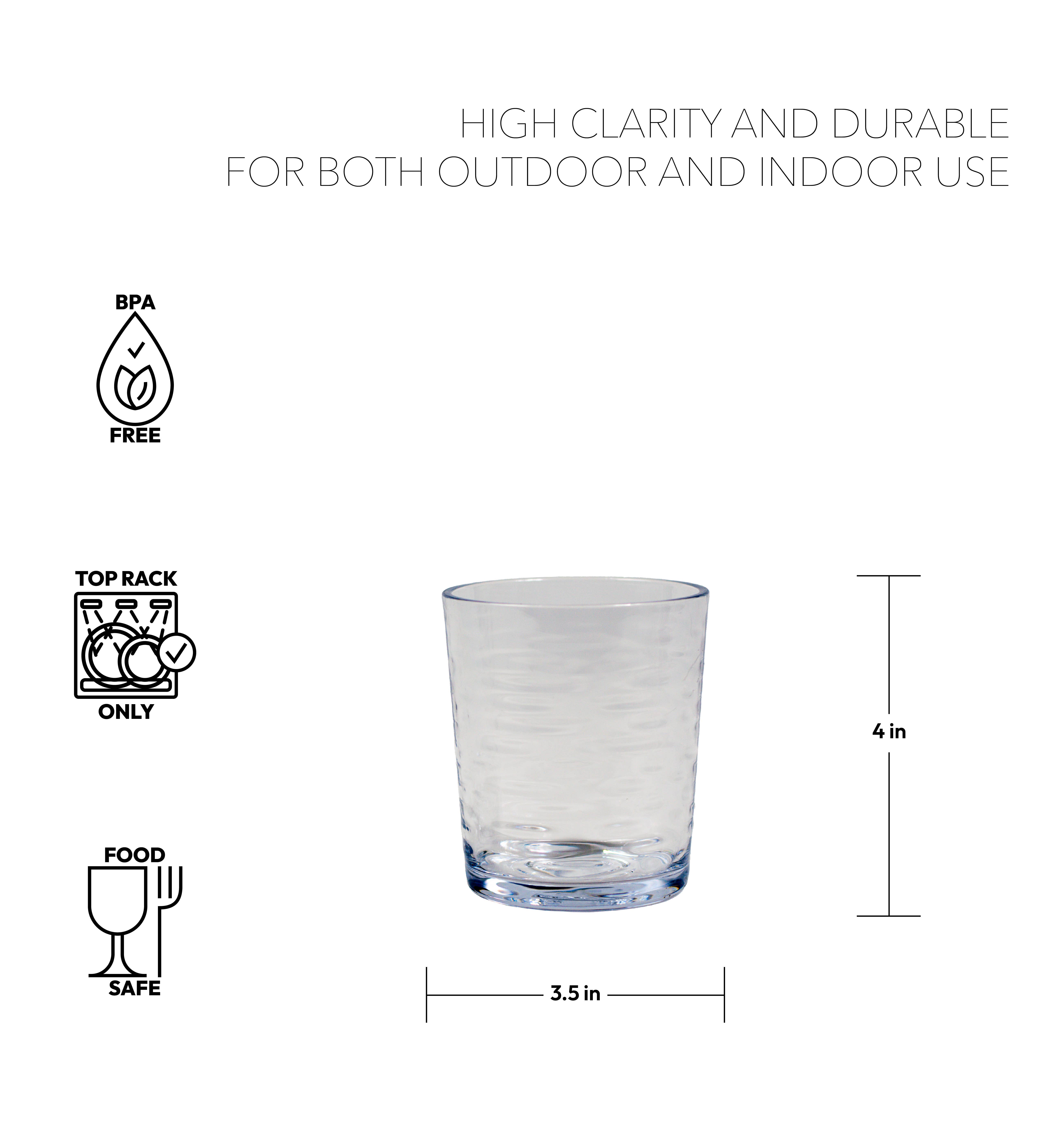 Abode Homewares by TarHong - Wholesale Drinking Glass/Cup - Tritan Foundry DOF Drinkware Set, Clear, 14.3 Oz, Set of 41