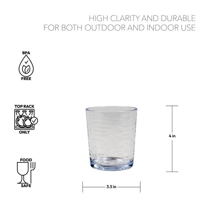 TarHong - Wholesale Drinking Glass/Cup - Tritan Foundry DOF Drinkware Set, Clear, 14.3 Oz, Set of 41