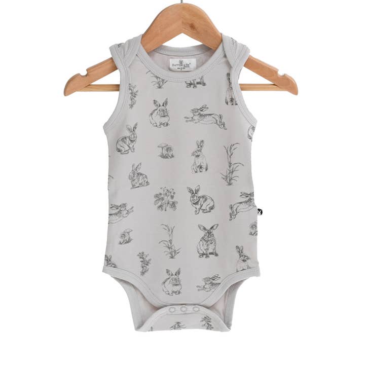 Singlet onesie - Grey Burrowers for wholesale by Burrow & Be Australia