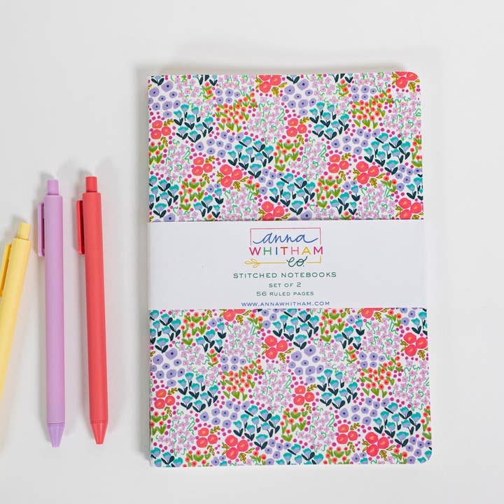 Ellender Notebook Pack | Floral Notebooks | Sewn Bound | for wholesale by Anna Whitham Co.