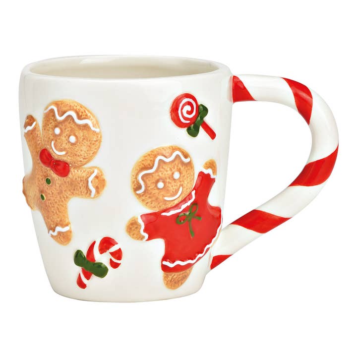 Mug Gingerbread Figure made of colorful ceramic (W/H/D) 14x10x9cm 320ml for wholesale by Wurm