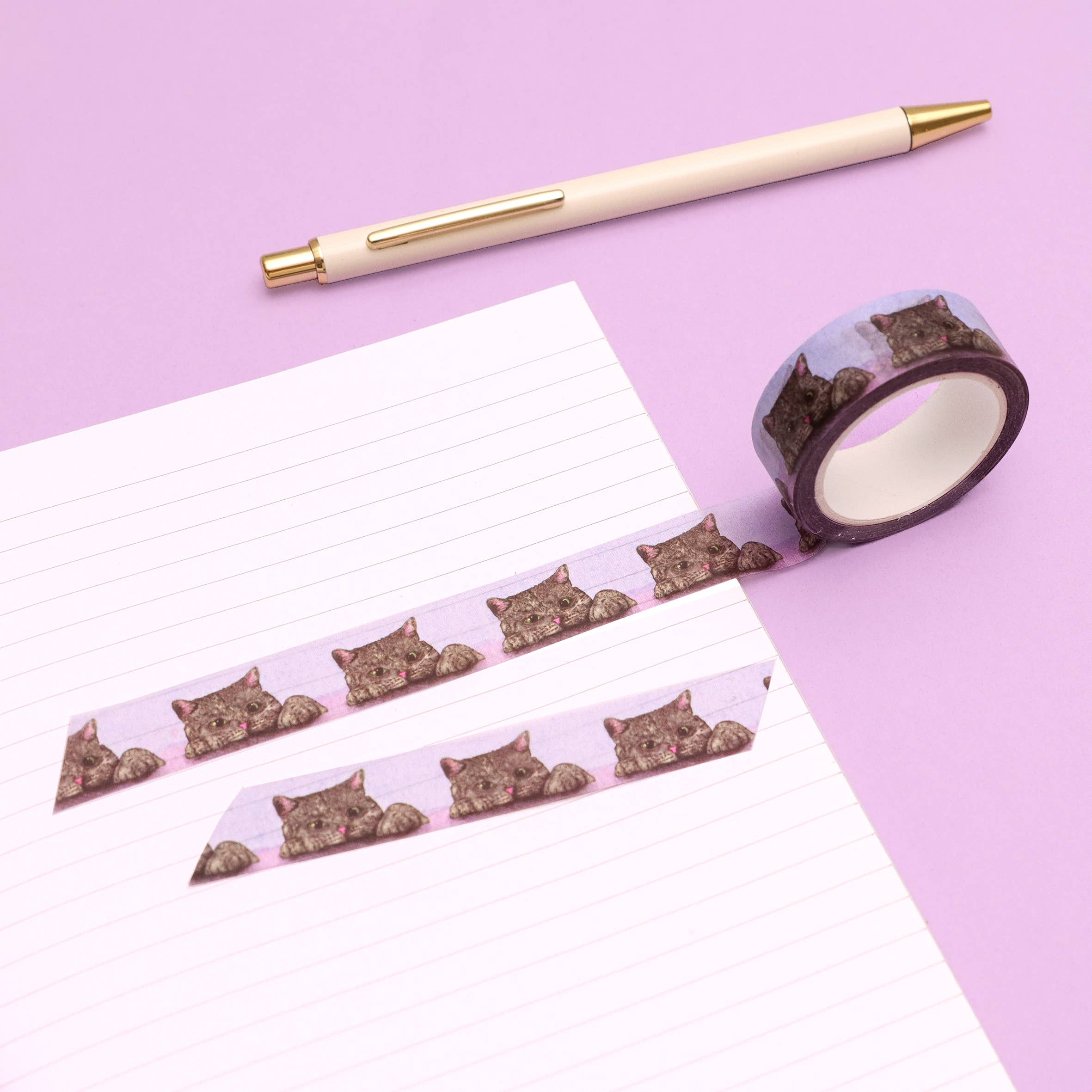 Fawn & Thistle Ltd (US Duties Paid) - Wholesale Washi Tape - Peeping Black Cat Washi Tape | Paper Tape | Cat Gifts1