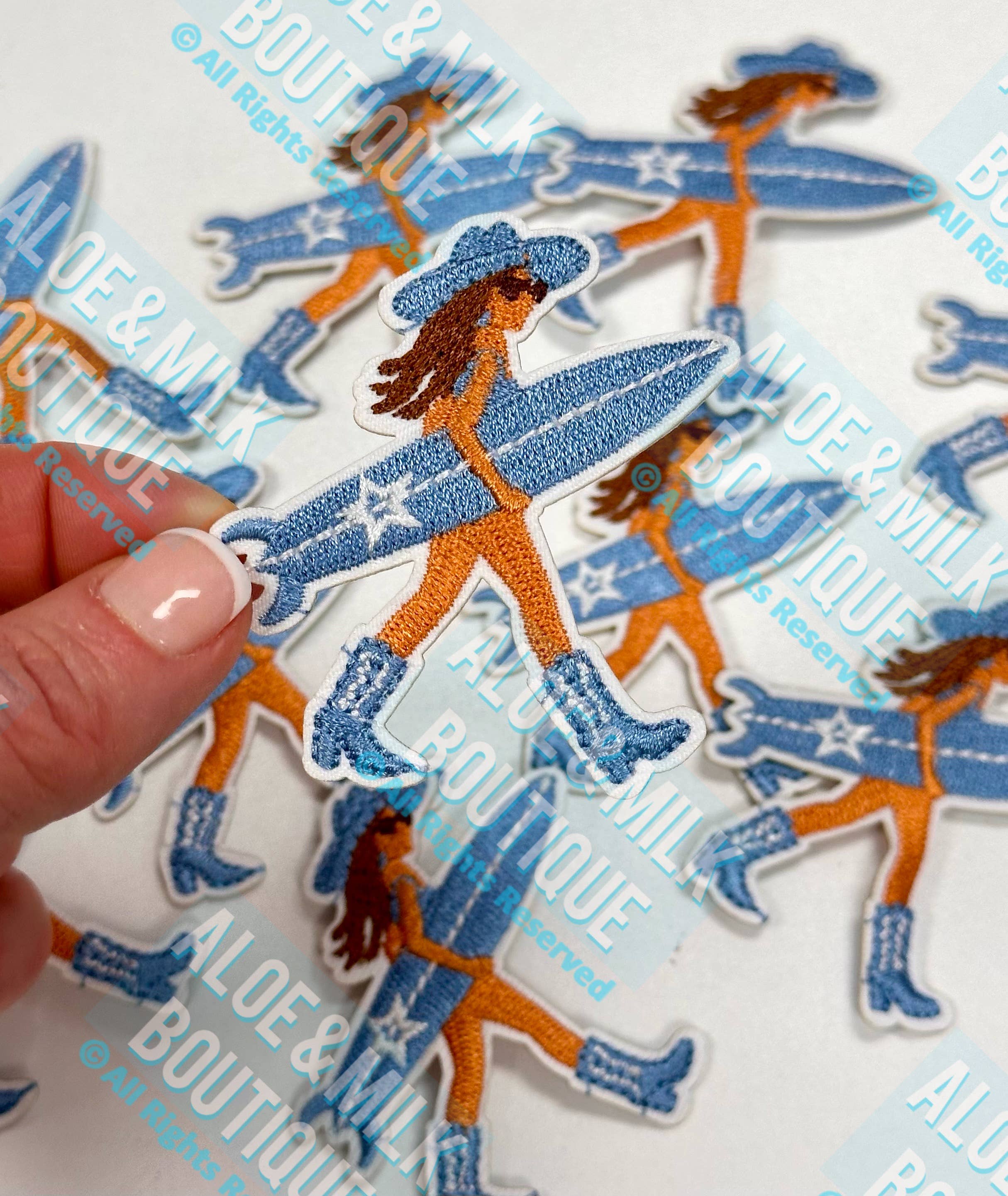 Aloe and Milk Boutique - Wholesale Patch - Surf Girl Patch, Coastal Cowgirl, surfing, beach patches1