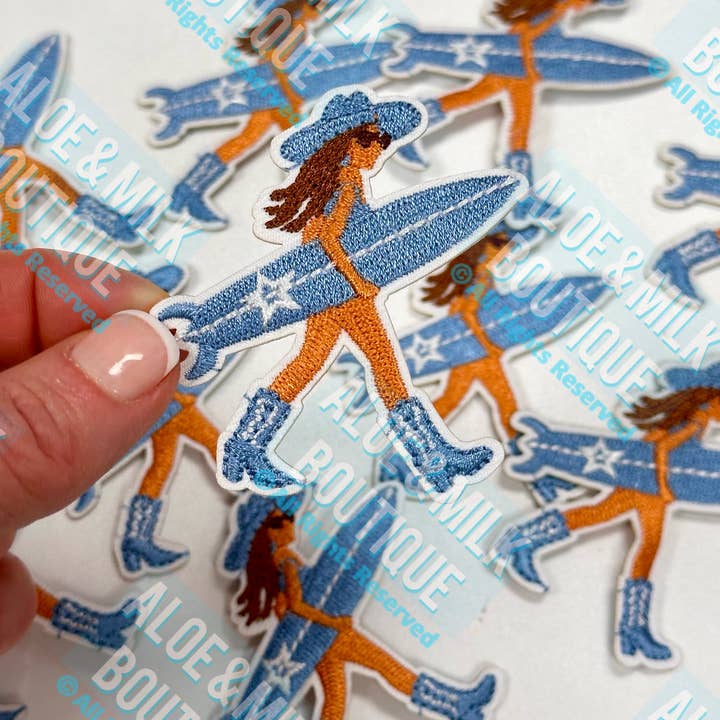 Aloe and Milk Boutique - Wholesale Patch - Surf Girl Patch, Coastal Cowgirl, surfing, beach patches1