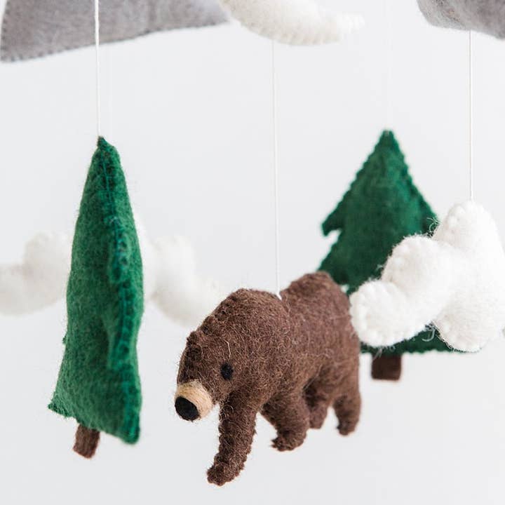 Nivas - Wholesale Baby Mobile - Handmade Bear and Mountain Crib Mobile