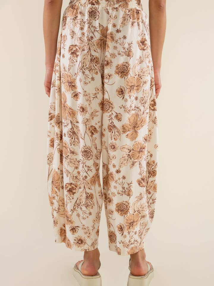 NLT - Wholesale Pants - Women's - Sonoma Floral Lantern Pant w/ Drawstrings