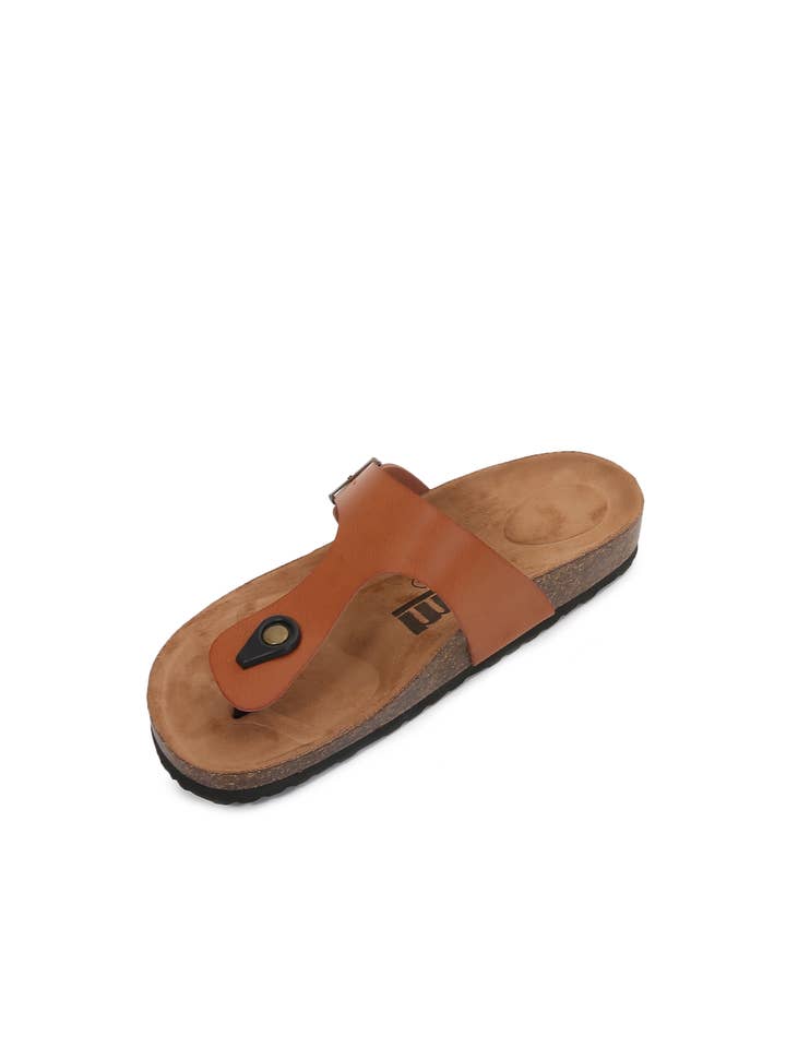 Shop Lev - Wholesale Sandals – Women's - T-Strap Soft Cork Flip Flops Sandals5
