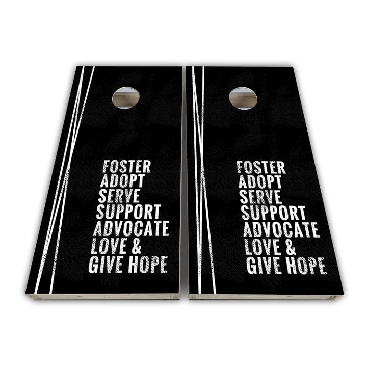 Foster Adopt Cornhole Wraps - Cornhole Wraps - Cornhole Skins - Vinylfolie - Gelamineerde set voor wholesale door Cornhole Stop, LLC