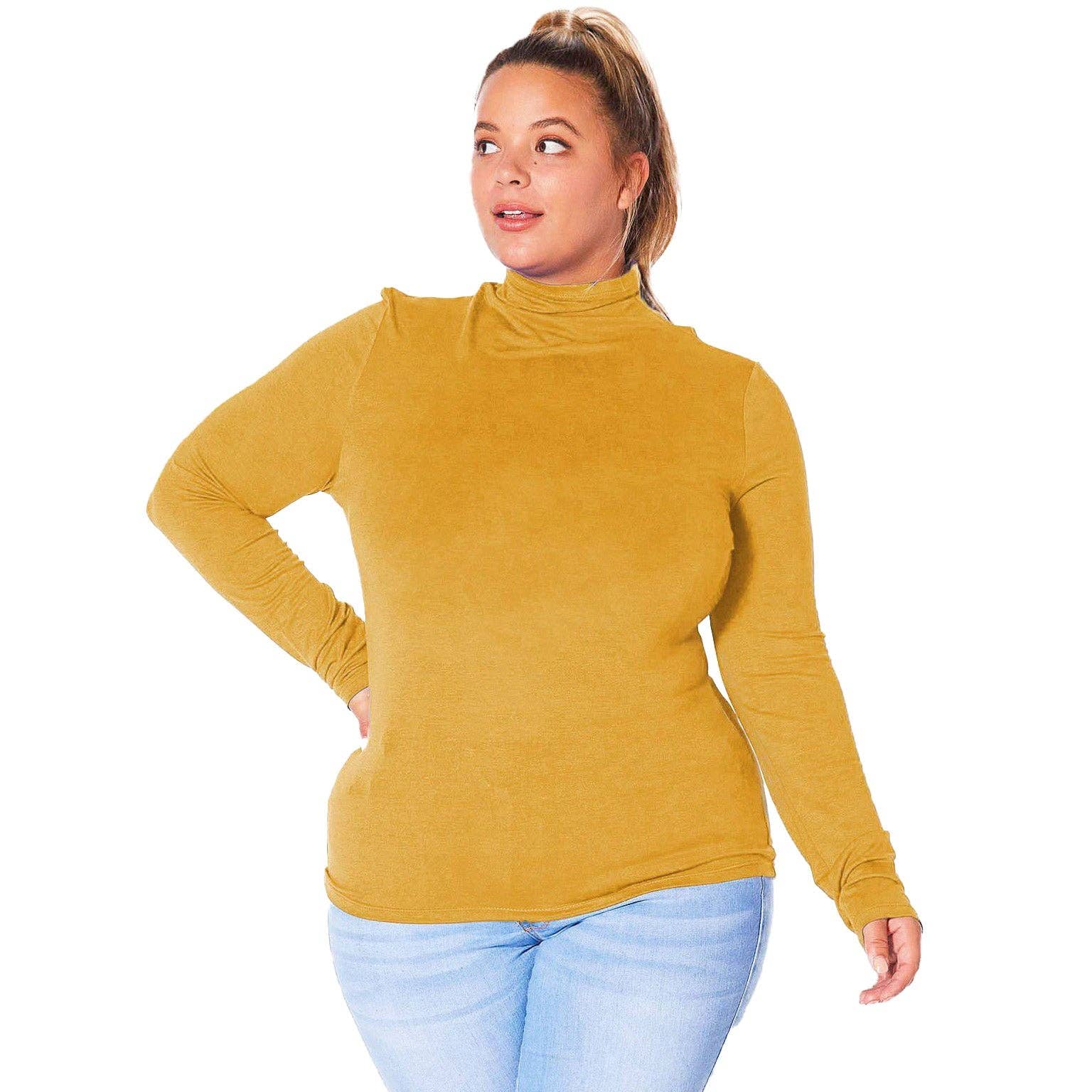 Robin K – wholesale Stickad topp - Dam – Plus size långärmad polotröja med åtsittande passform12